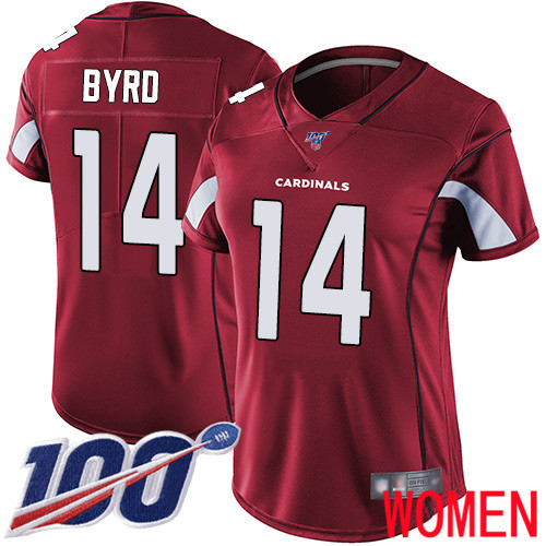 Arizona Cardinals Limited Red Women Damiere Byrd Home Jersey NFL Football #14 100th Season Vapor Untouchable